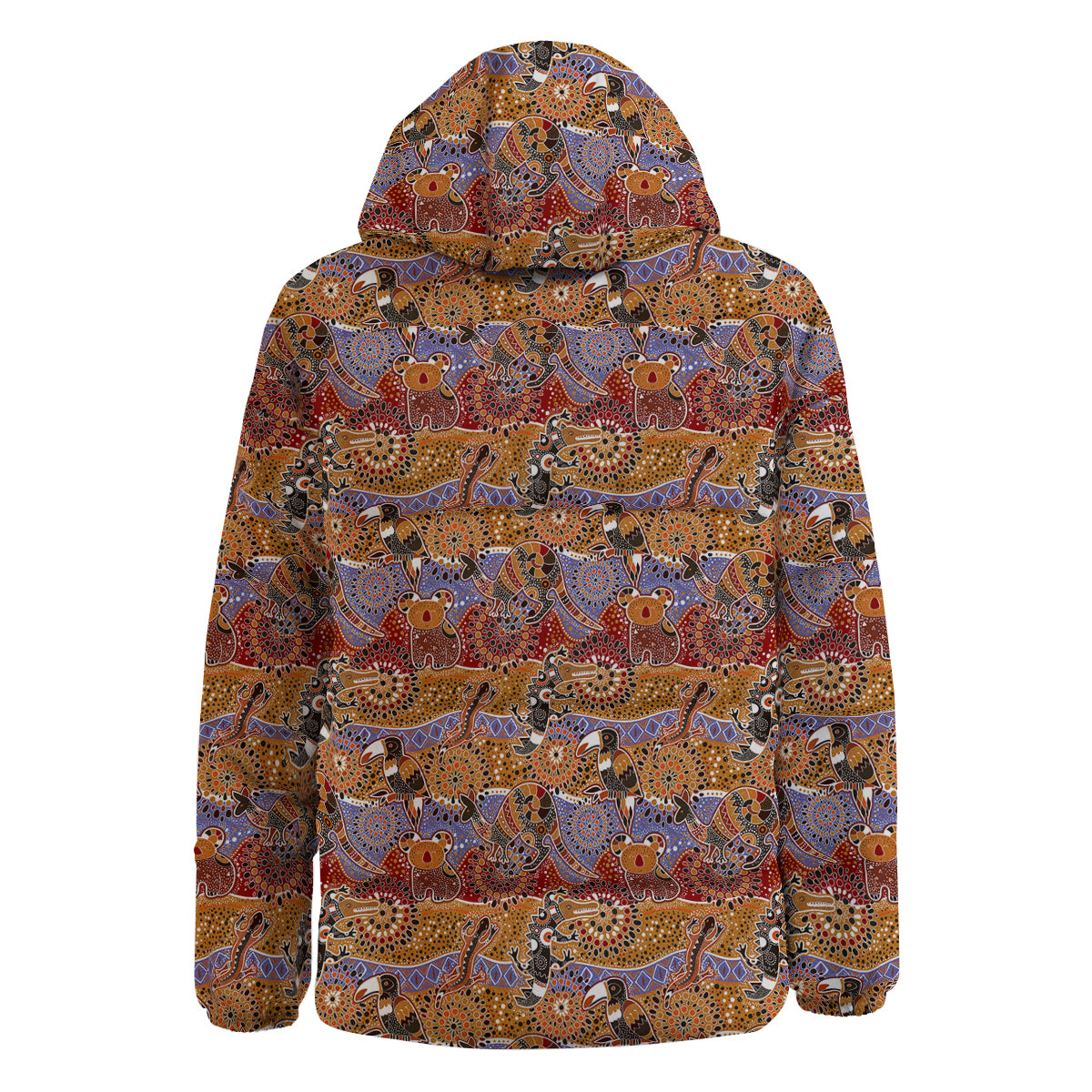 Animals Aboriginal Print Pattern Down Jacket-grizzshop