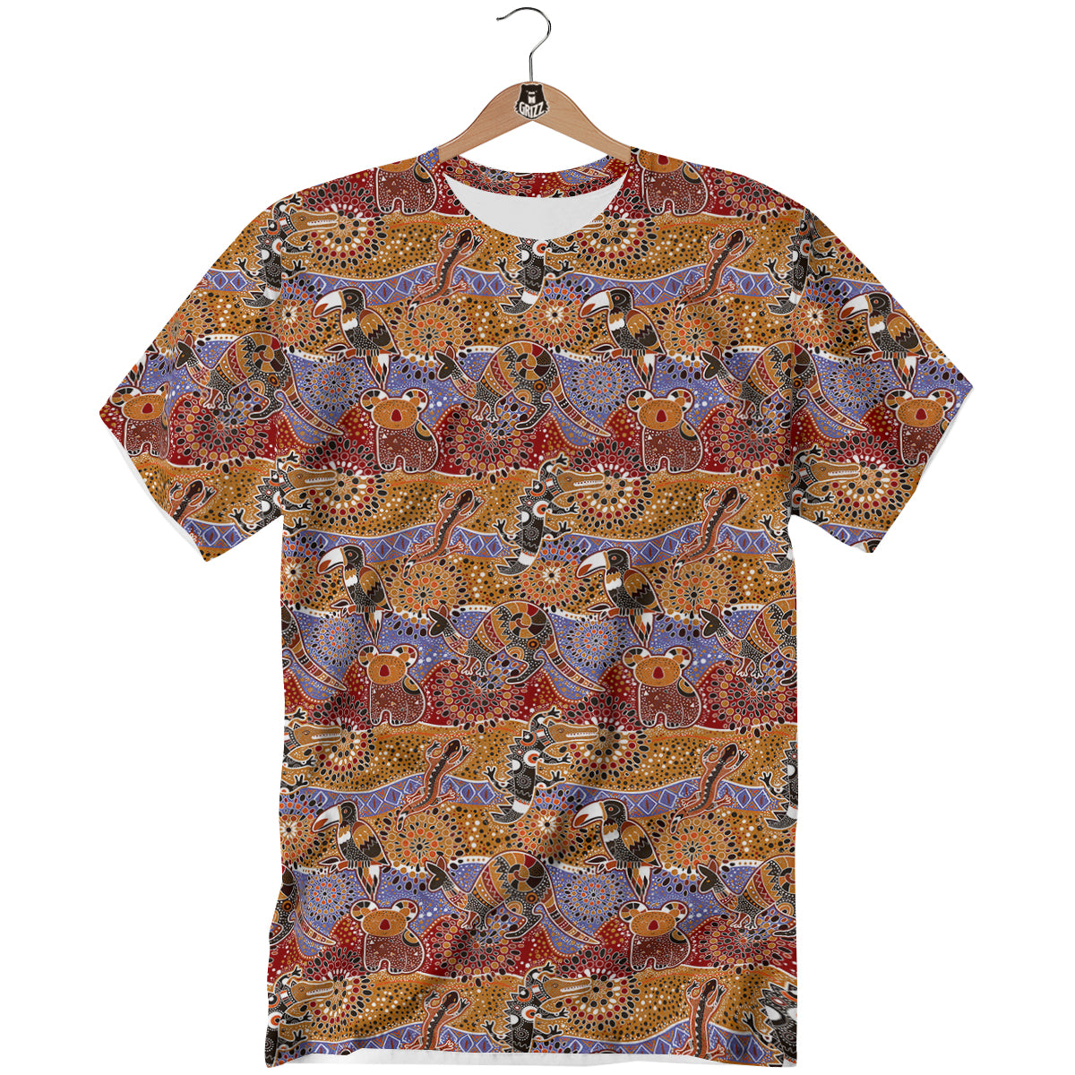 Animals Aboriginal Print Pattern T-Shirt-grizzshop