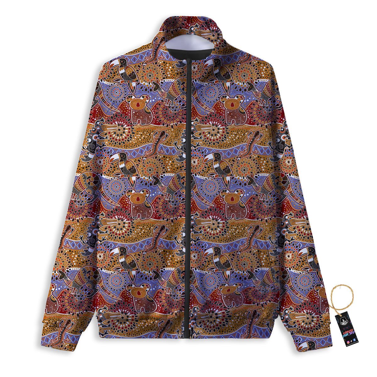 Animals Aboriginal Print Pattern Track Jacket-grizzshop