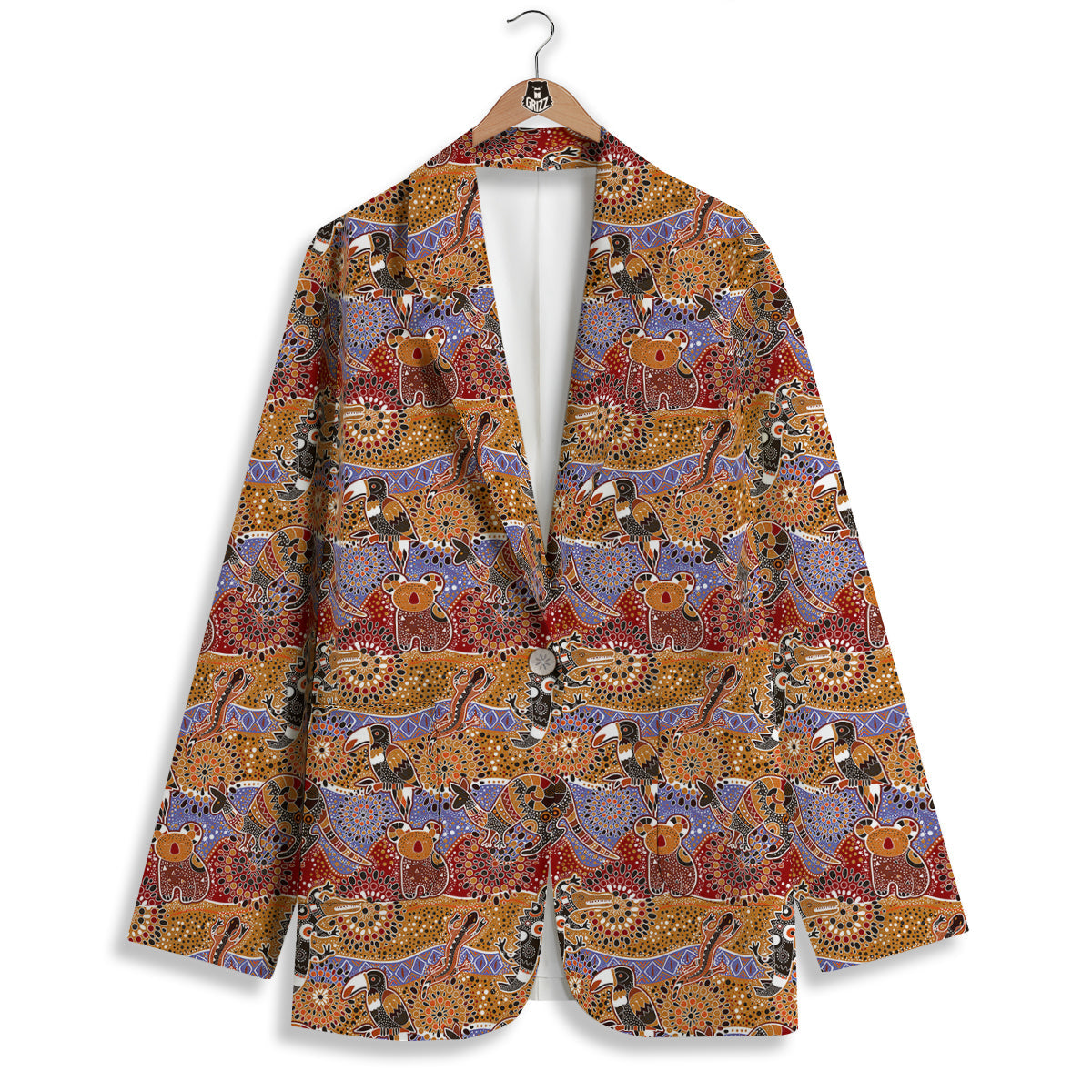 Animals Aboriginal Print Pattern Women's Blazer-grizzshop