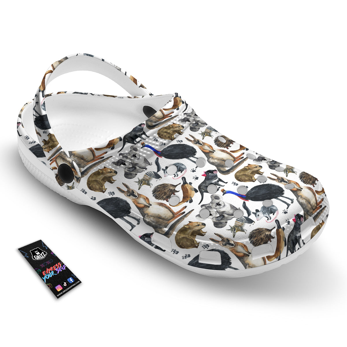 Animals Australian Print Pattern Clog-grizzshop