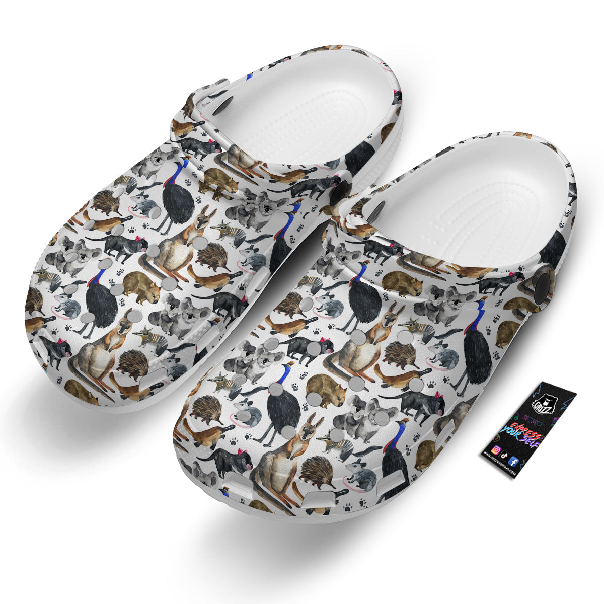 Animals Australian Print Pattern Clog-grizzshop