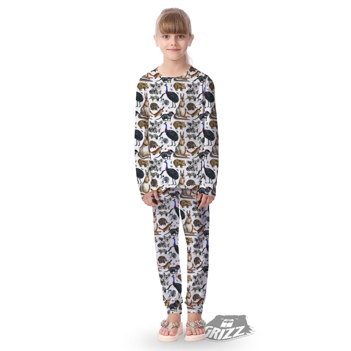 Animals Australian Print Pattern Kid's Pajamas-grizzshop