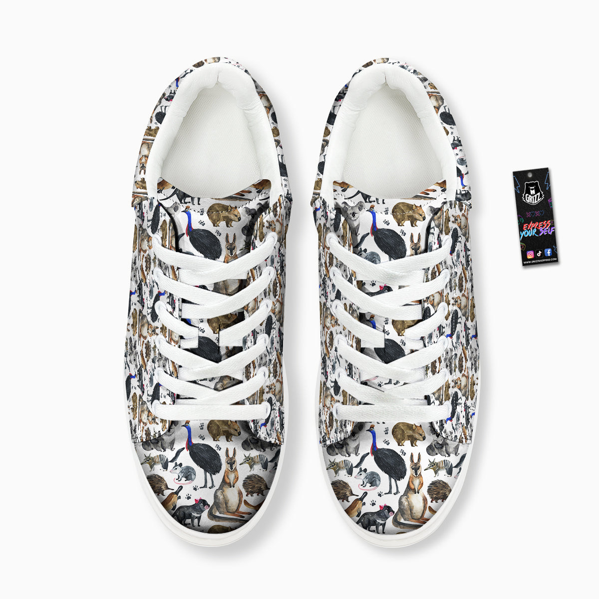 Animals Australian Print Pattern Platform Shoes-grizzshop