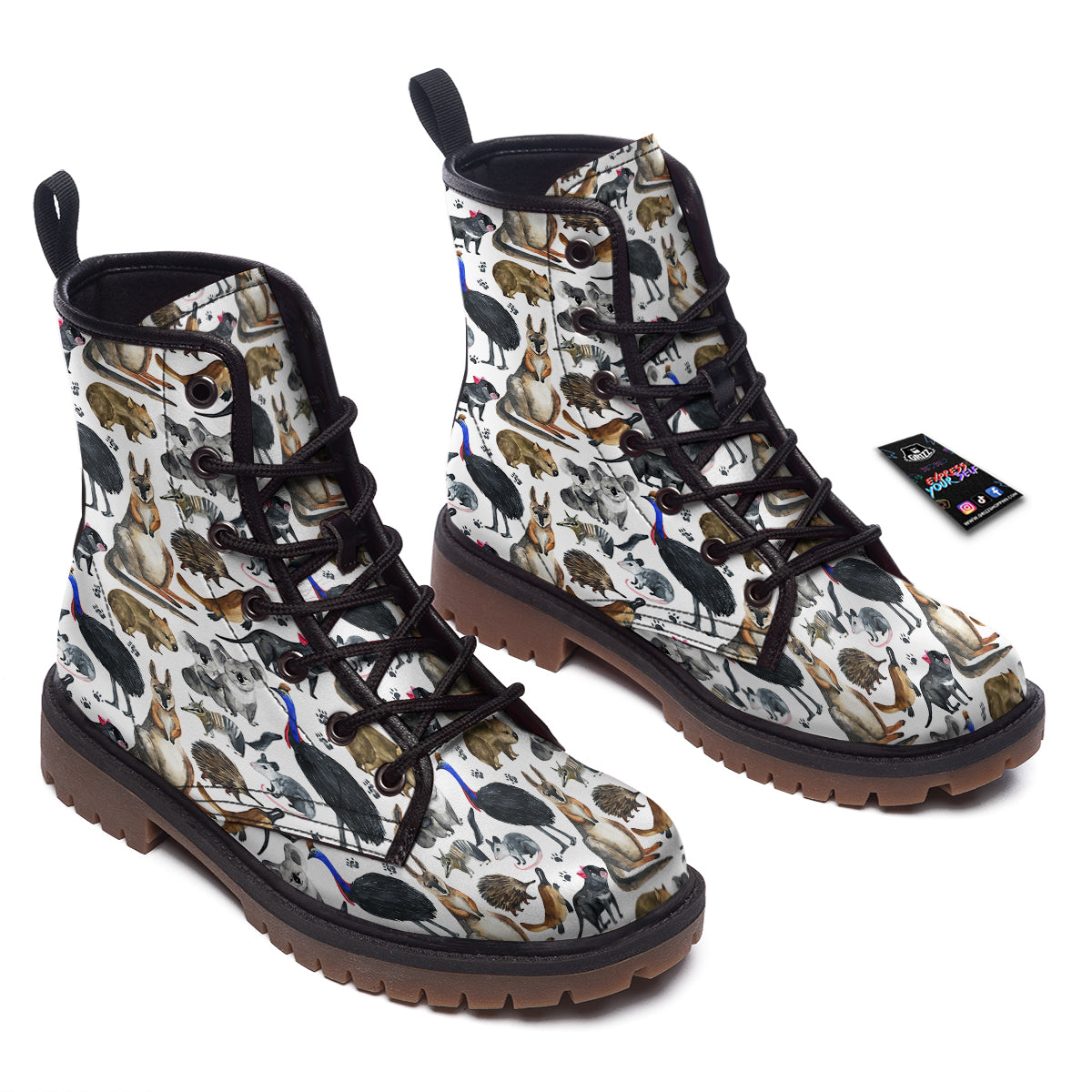 Animals Australian Print Pattern Work Boots-grizzshop
