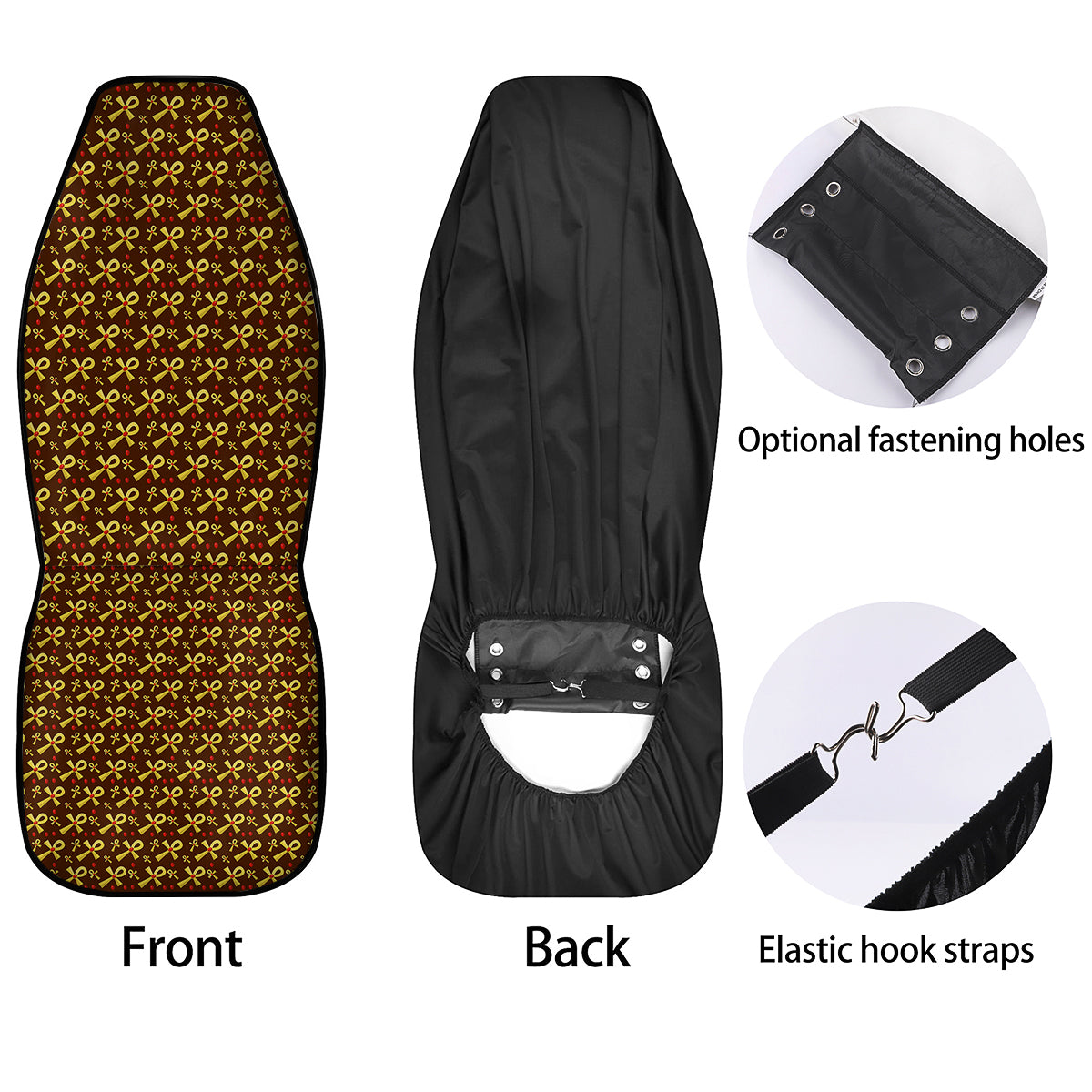 Ankh And Gems Print Pattern Car Seat Covers-grizzshop