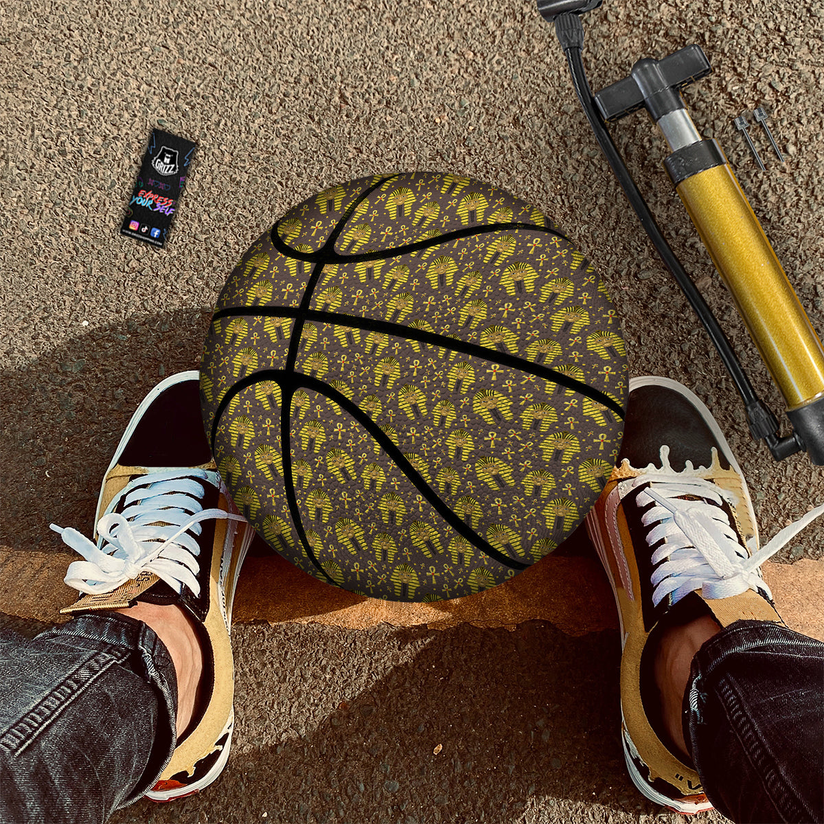 Ankh And Pharaoh Print Pattern Basketball-grizzshop