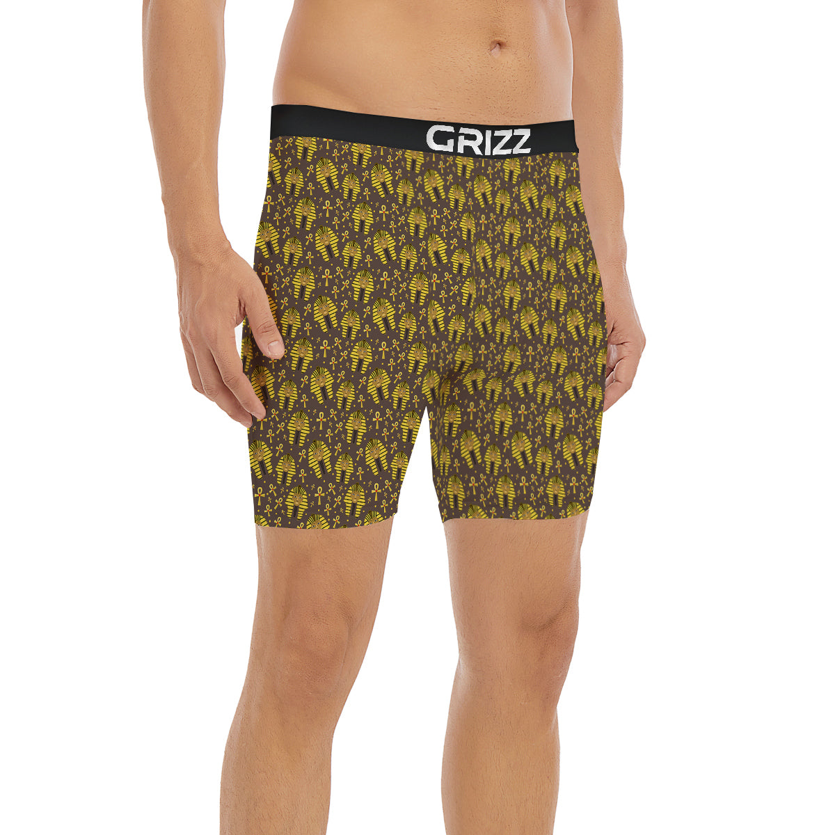Ankh And Pharaoh Print Pattern Boxer Briefs-grizzshop