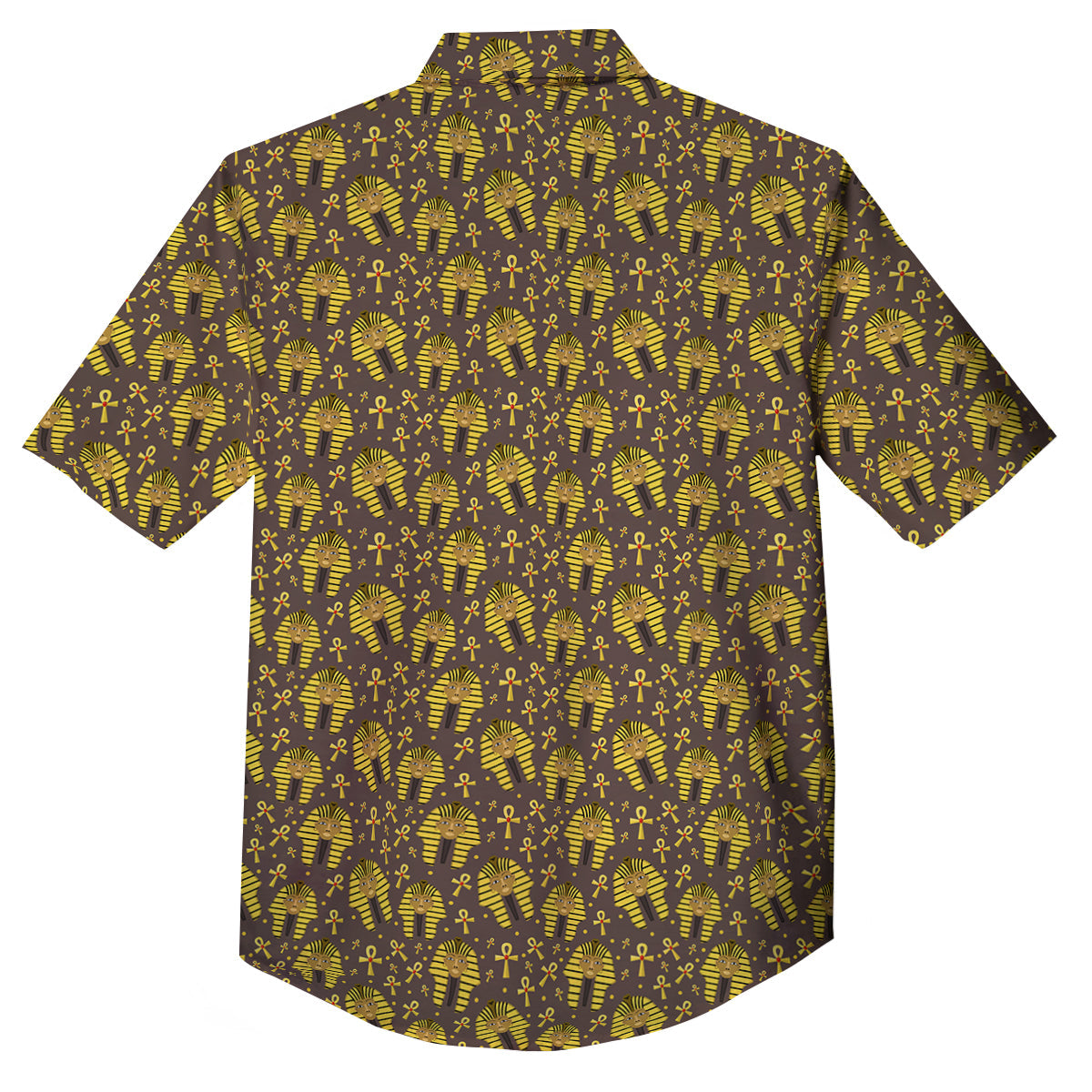 Ankh And Pharaoh Print Pattern Button Up Shirt-grizzshop