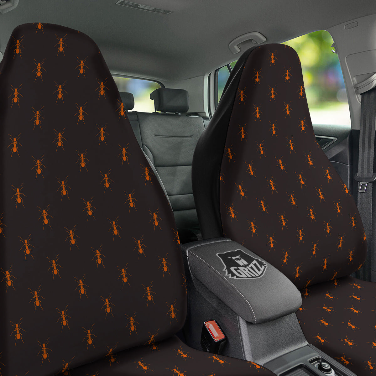 Ant Orange Print Pattern Car Seat Covers-grizzshop