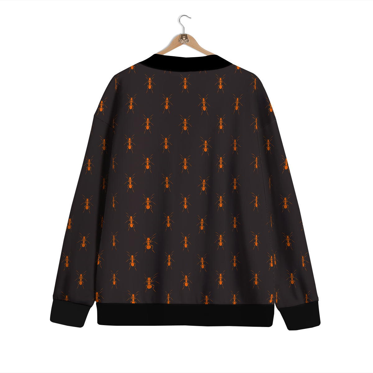 Ant Orange Print Pattern Cardigan-grizzshop