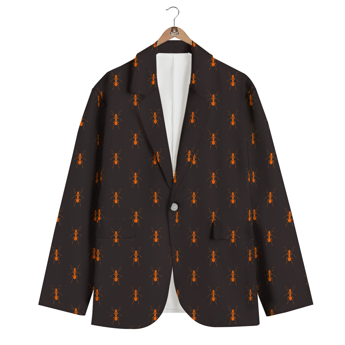 Ant Orange Print Pattern Men's Blazer-grizzshop