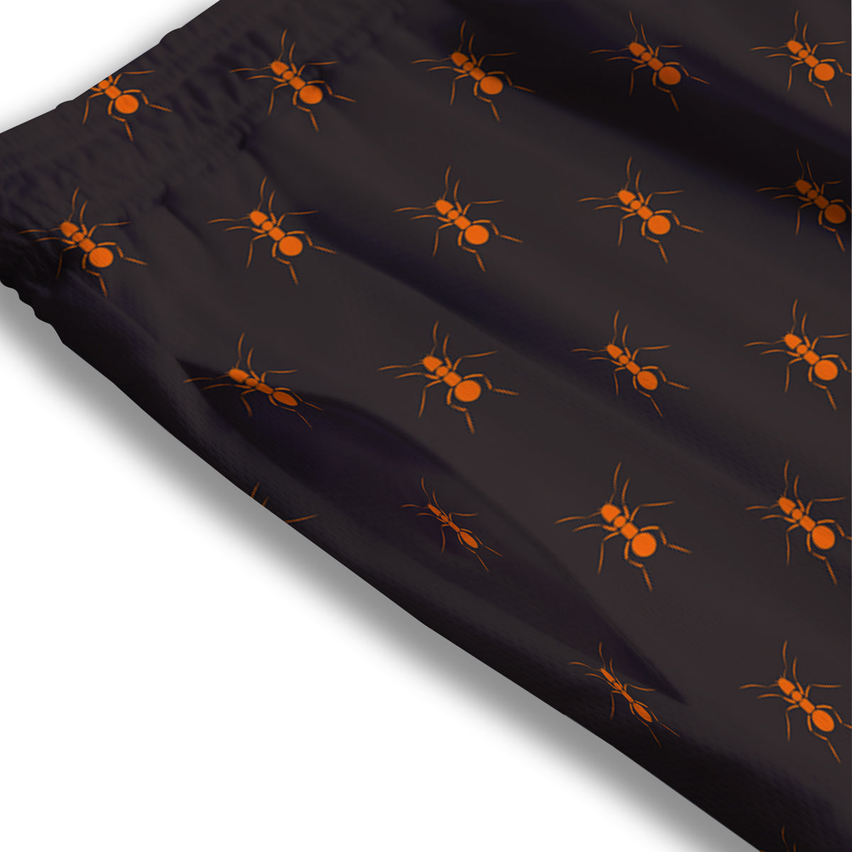 Ant Orange Print Pattern Mesh Shorts-grizzshop