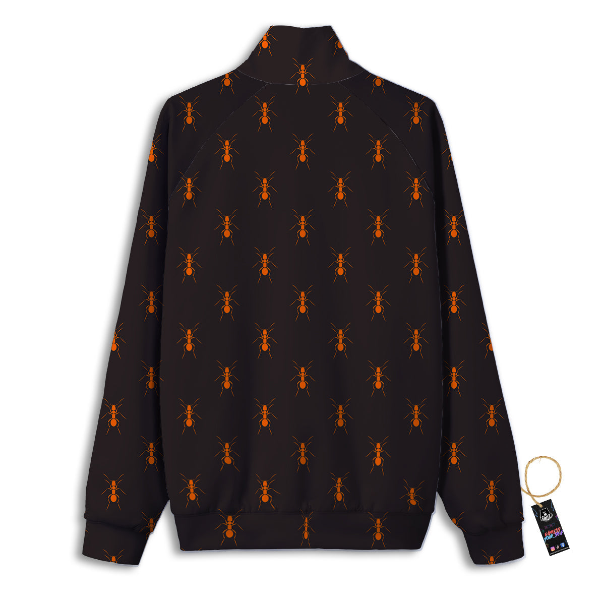 Ant Orange Print Pattern Track Jacket-grizzshop