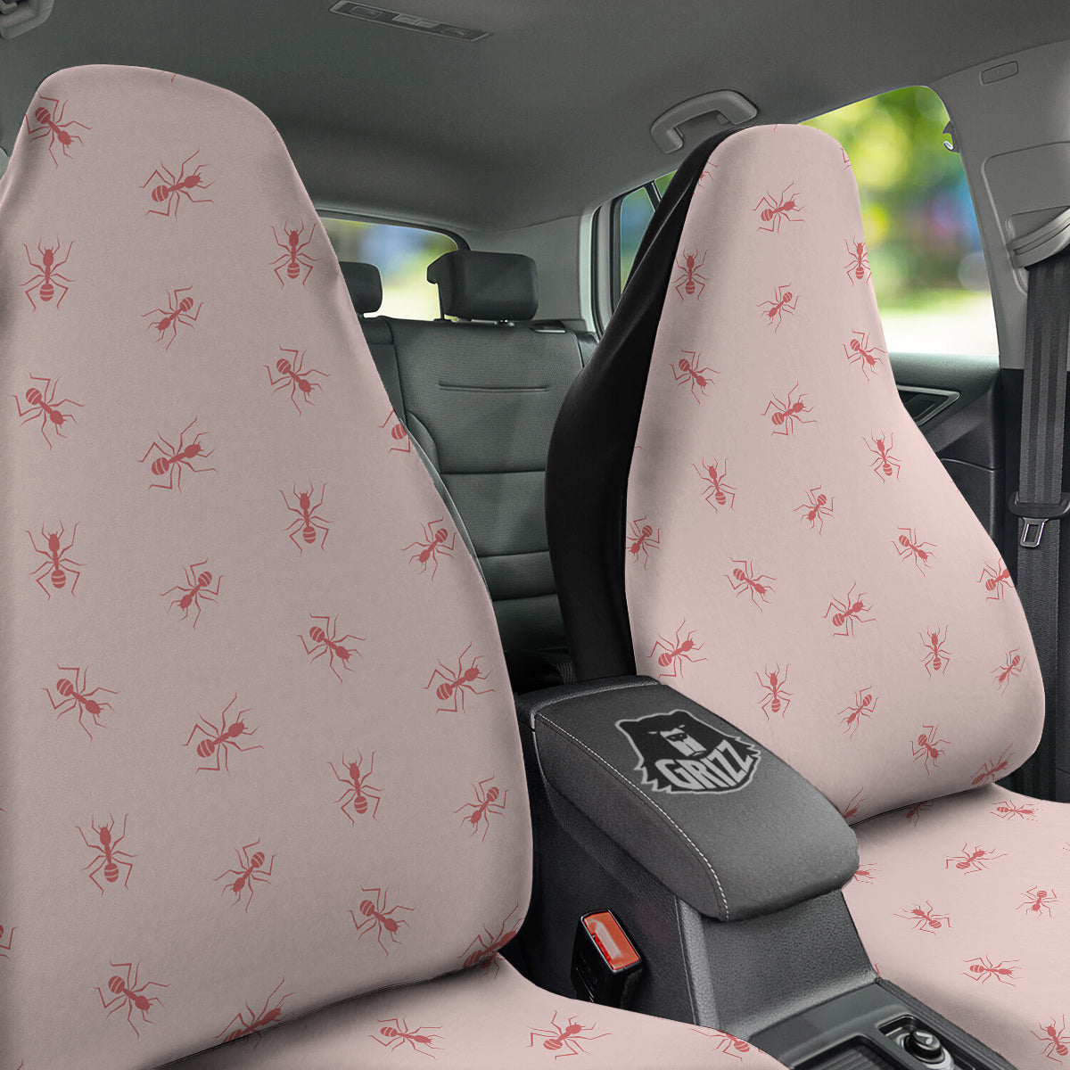 Ant Red Pink Print Pattern Car Seat Covers-grizzshop