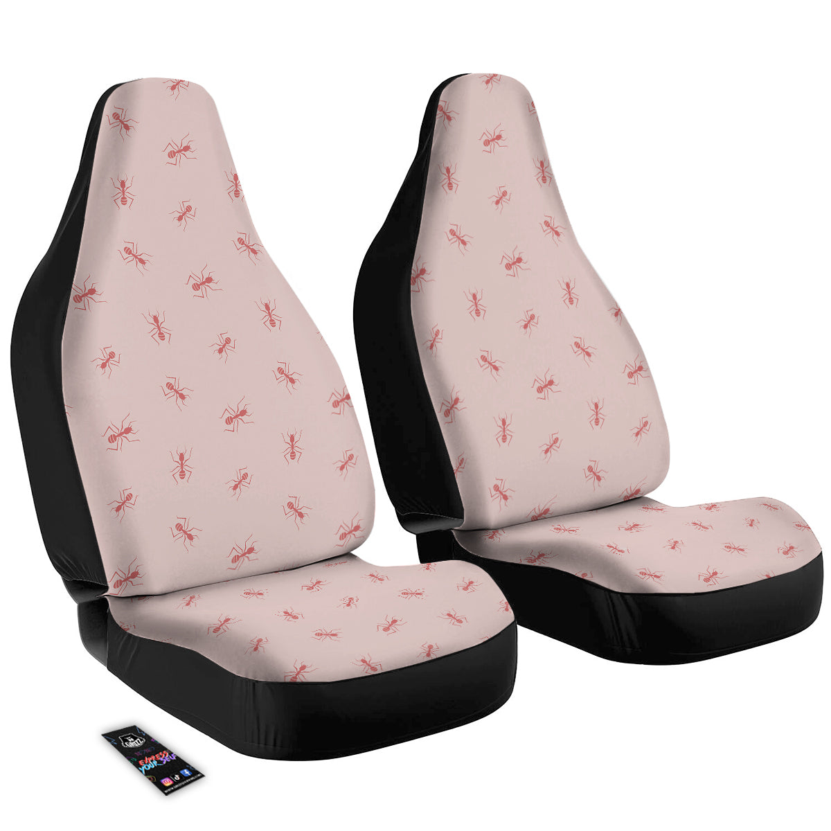 Ant Red Pink Print Pattern Car Seat Covers-grizzshop