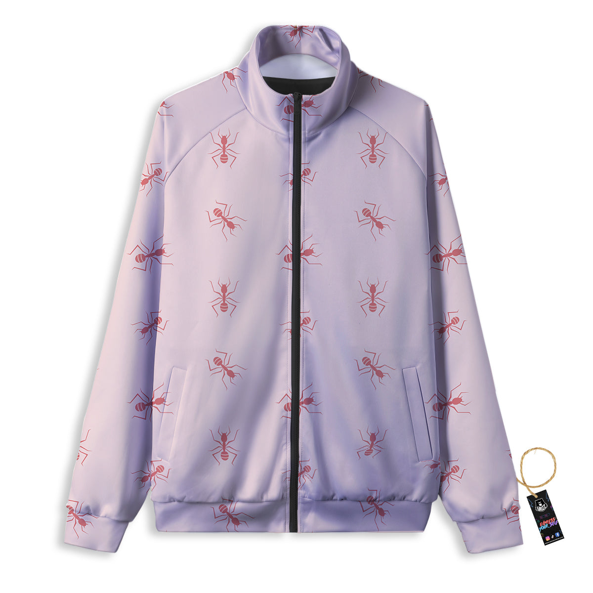 Ant Red Pink Print Pattern Track Jacket-grizzshop