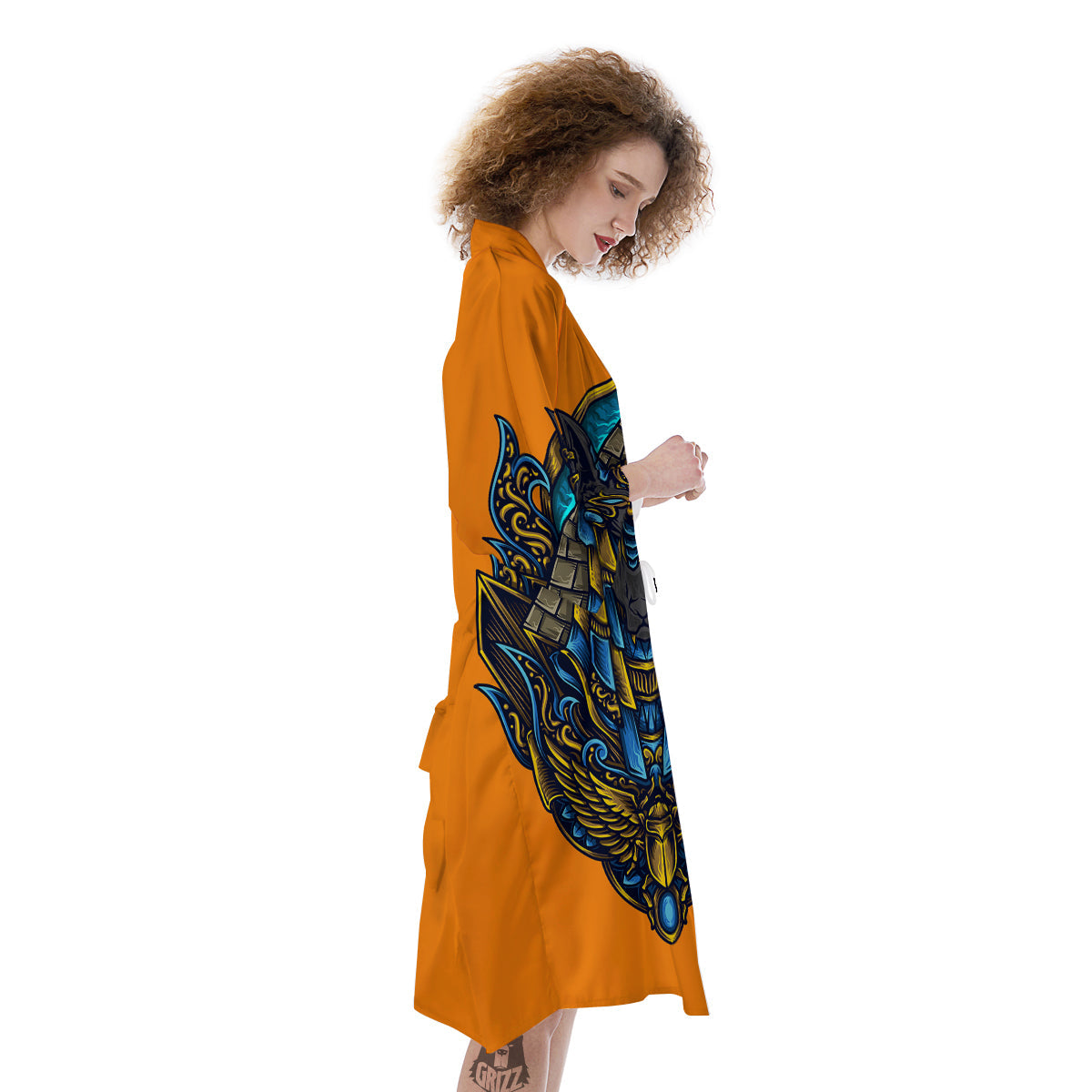 Anubis Engraving Ornament Print Kimono-grizzshop