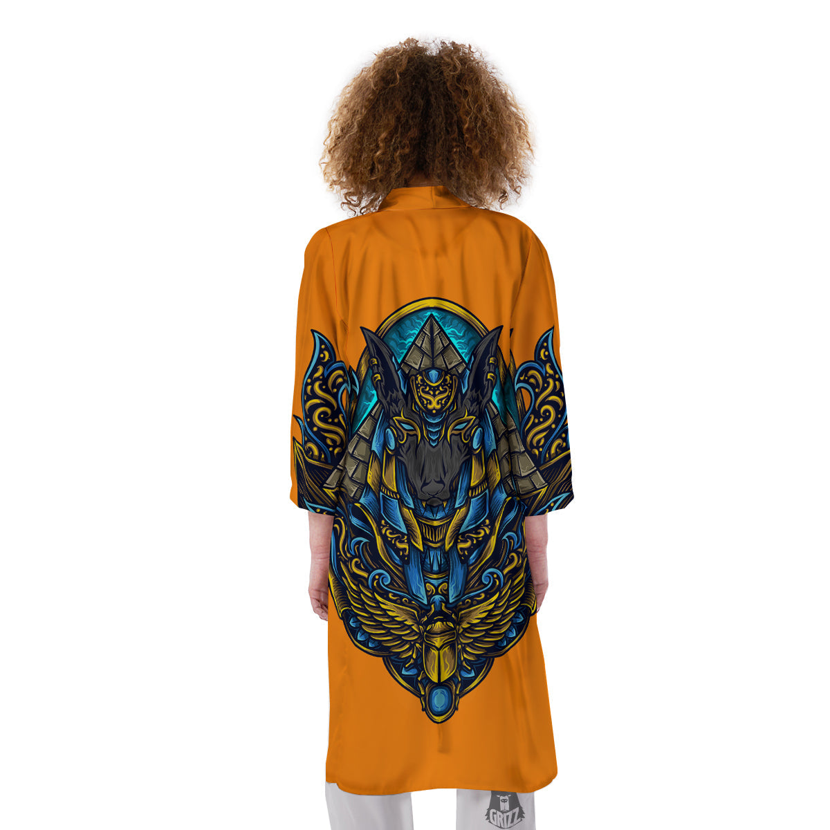 Anubis Engraving Ornament Print Kimono-grizzshop