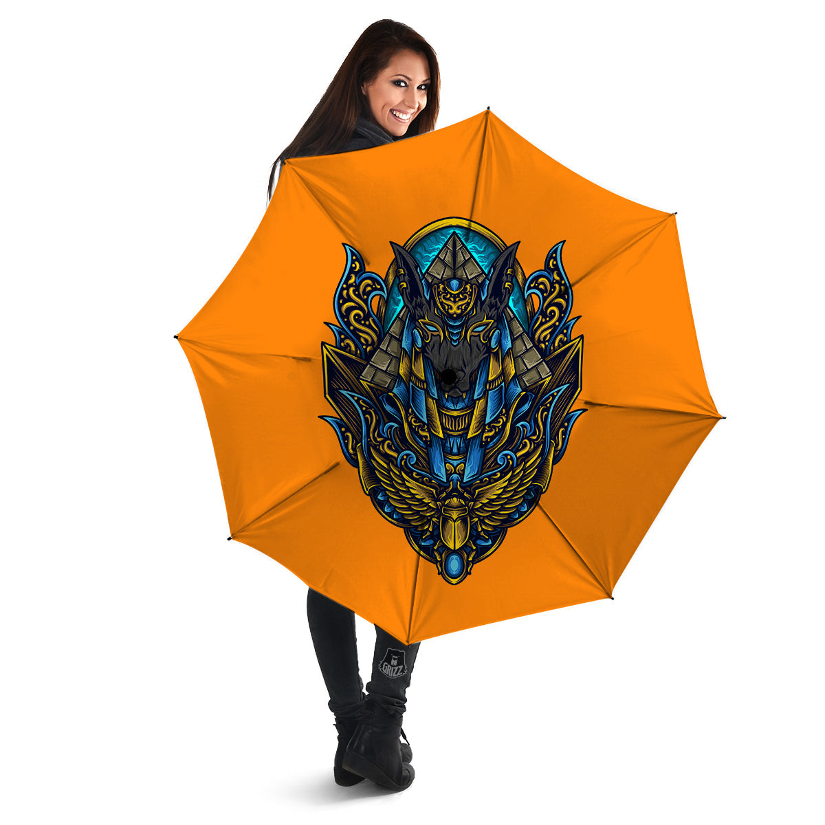Anubis Engraving Ornament Print Umbrella-grizzshop