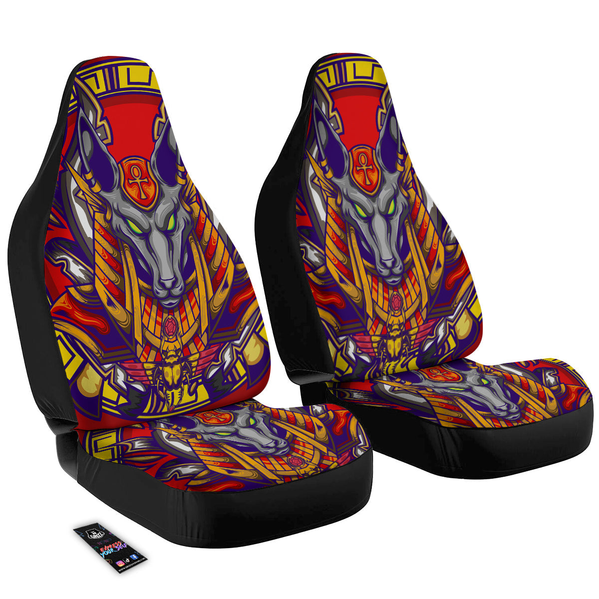 Anubis Exotic Egyptian Print Car Seat Covers-grizzshop