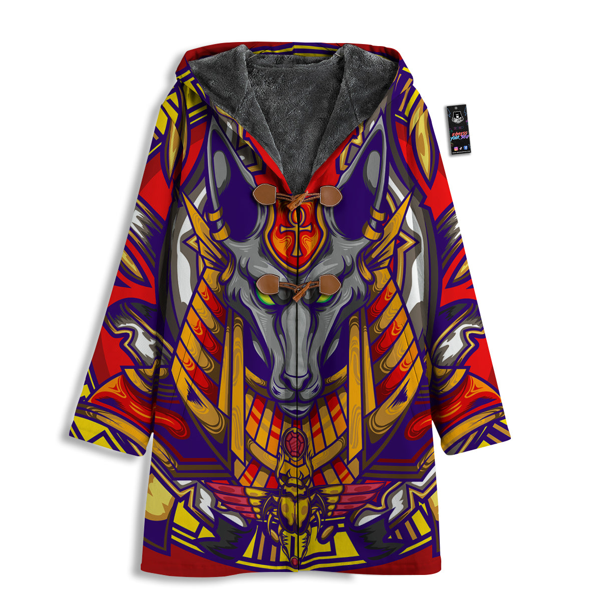 Anubis Exotic Egyptian Print Men's Windbreaker Jacket-grizzshop