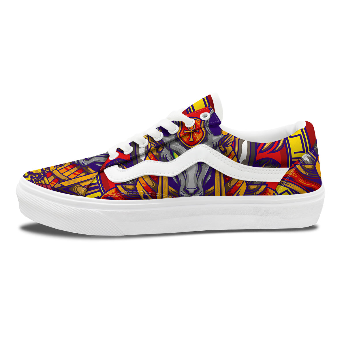 Anubis Exotic Egyptian Print Skate Shoes-grizzshop