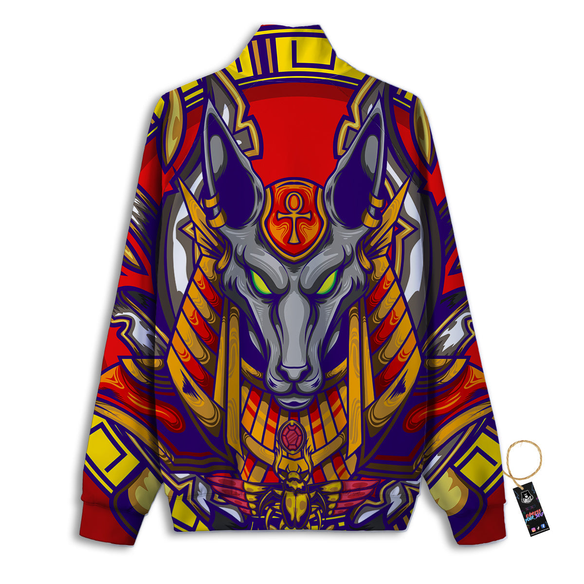 Anubis Exotic Egyptian Print Track Jacket-grizzshop
