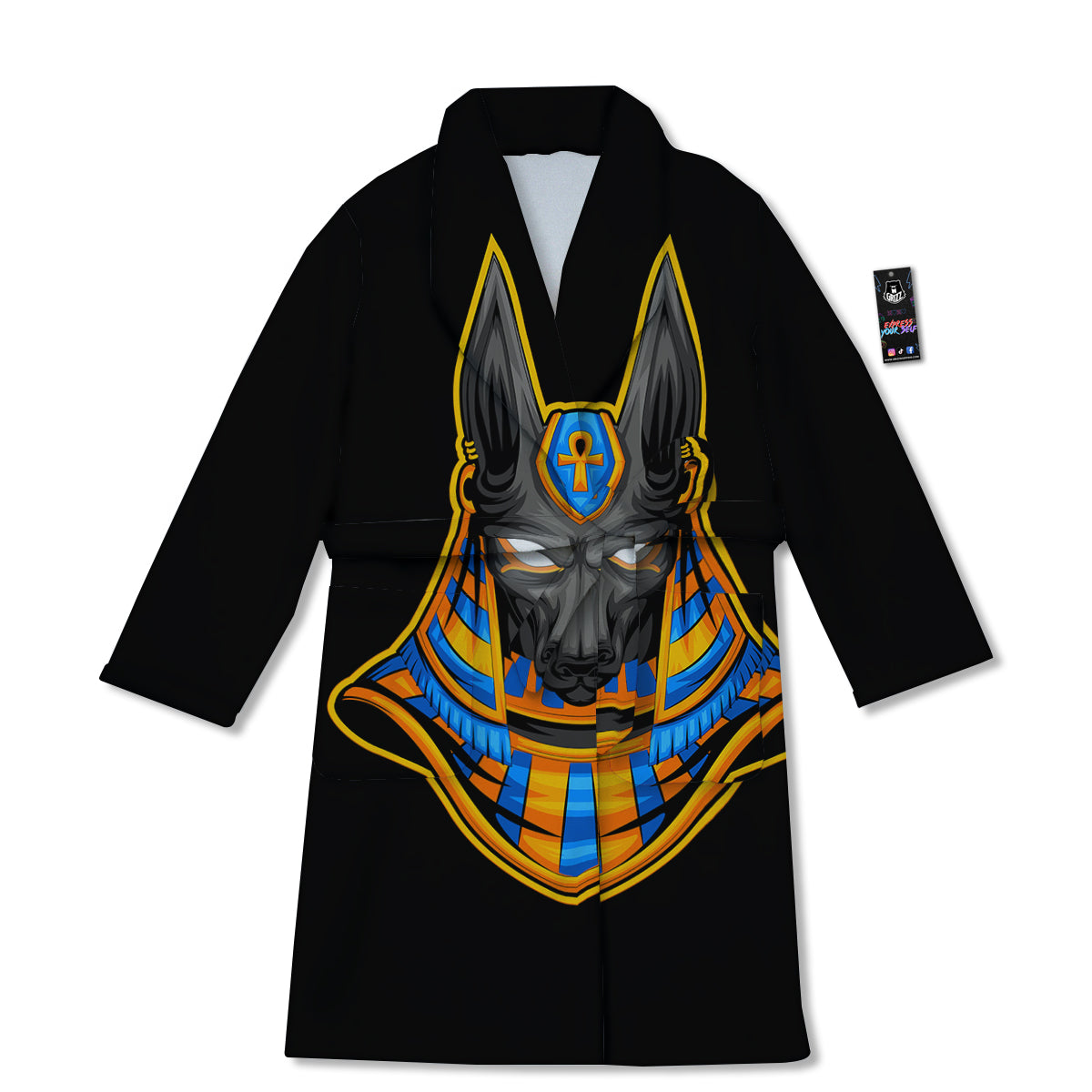 Anubis God Print Bathrobe-grizzshop