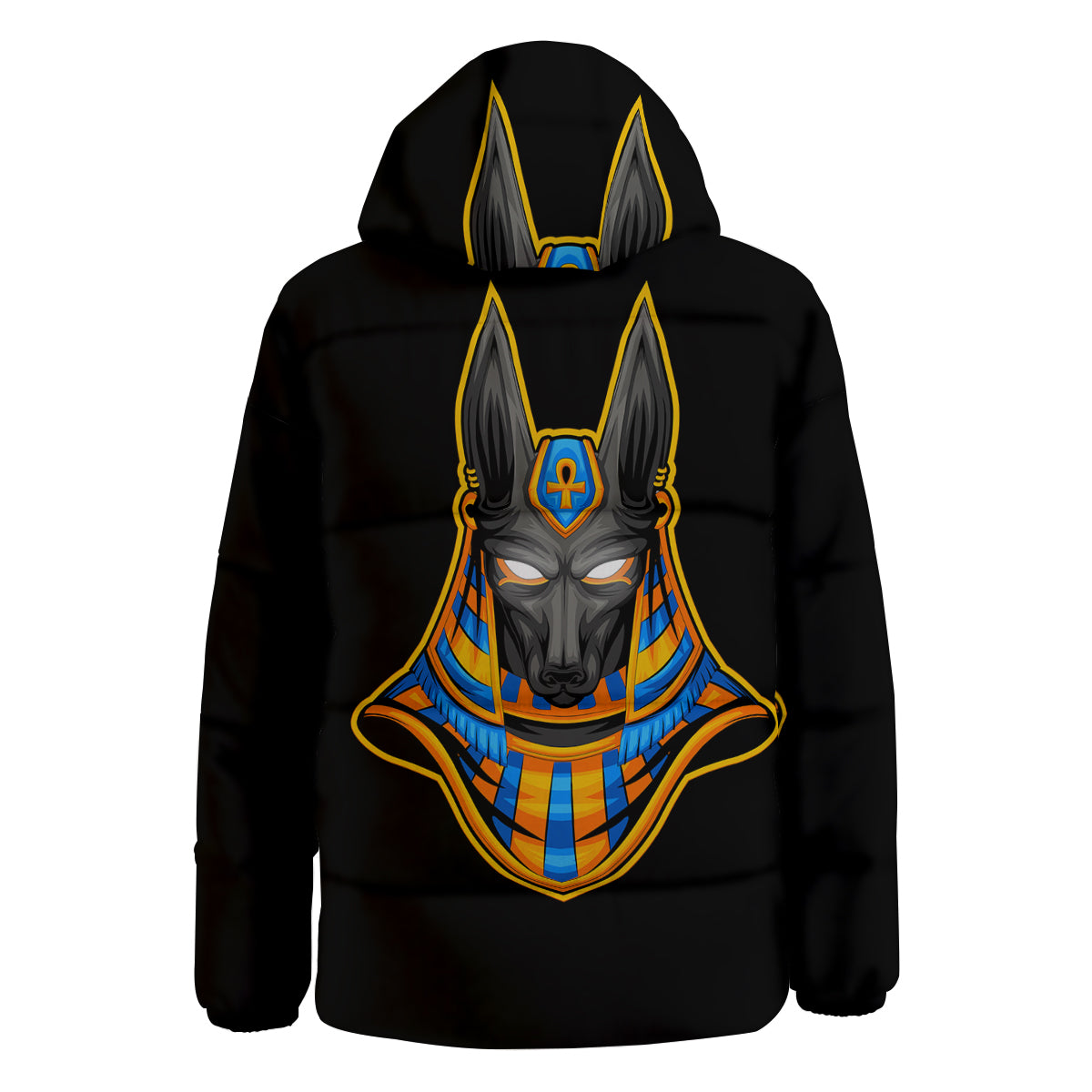 Anubis God Print Down Jacket-grizzshop