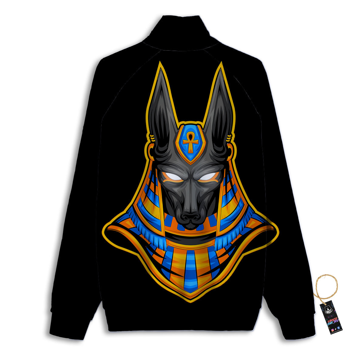 Anubis God Print Track Jacket-grizzshop