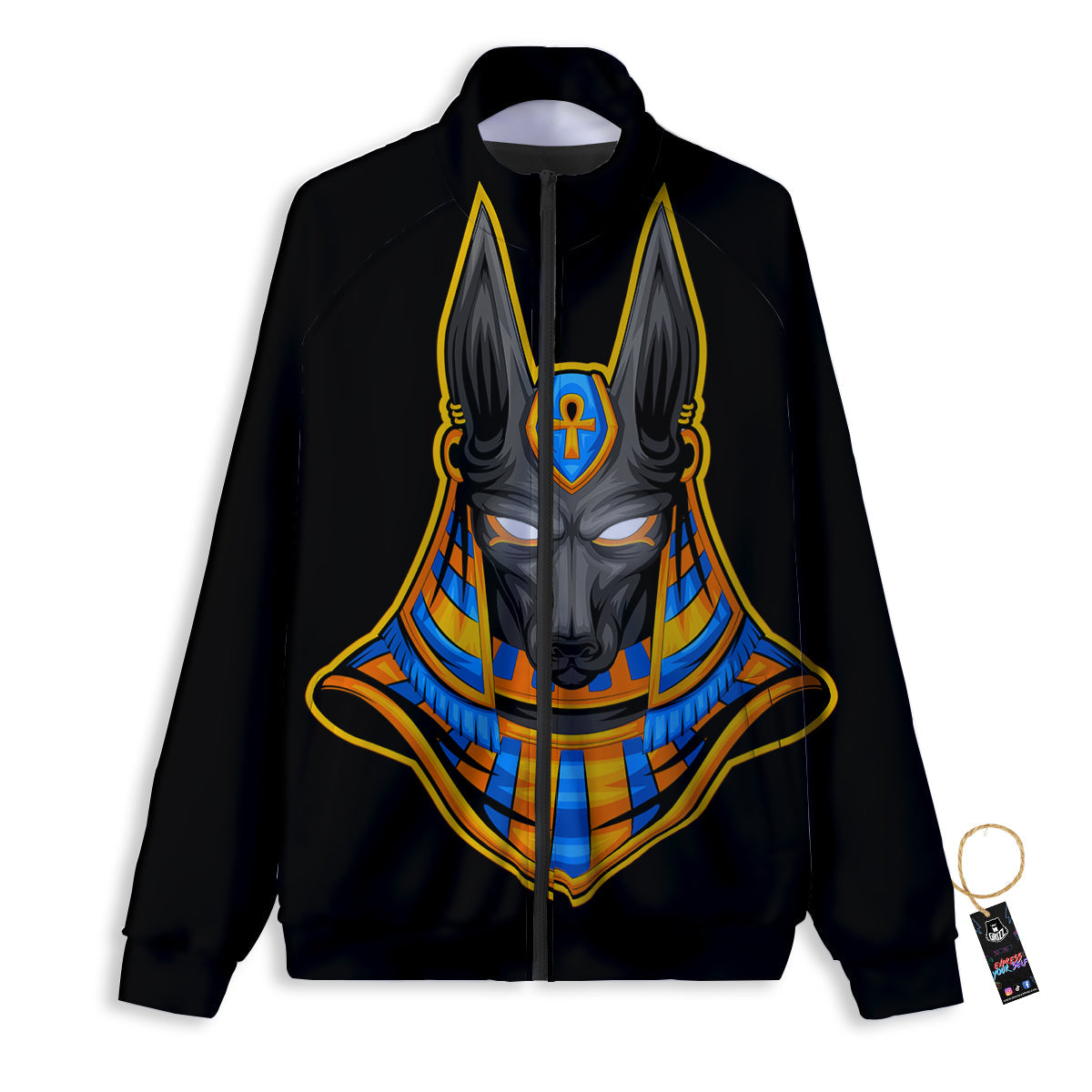 Anubis God Print Track Jacket-grizzshop