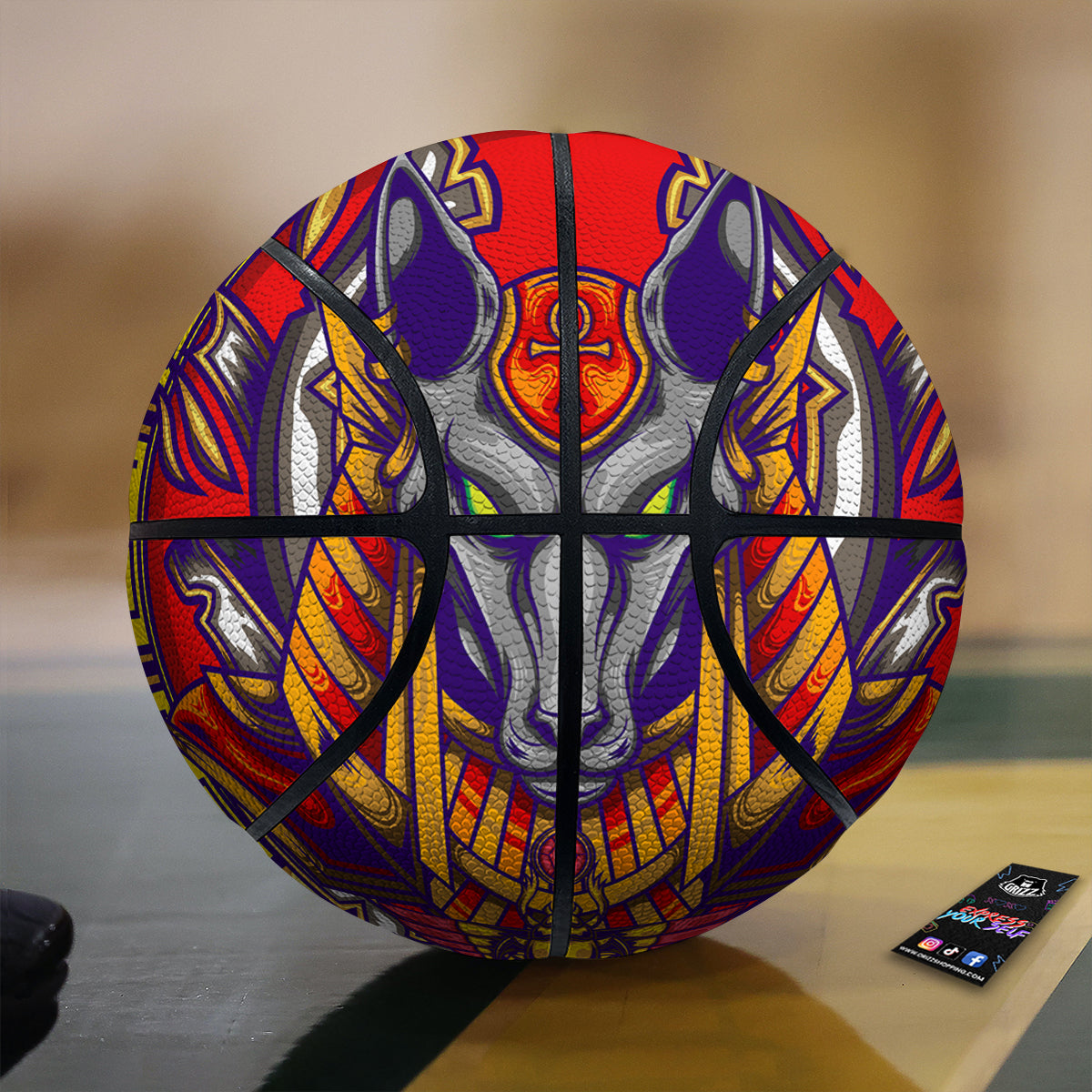 Anubis Exotic Egyptian Print Basketball
