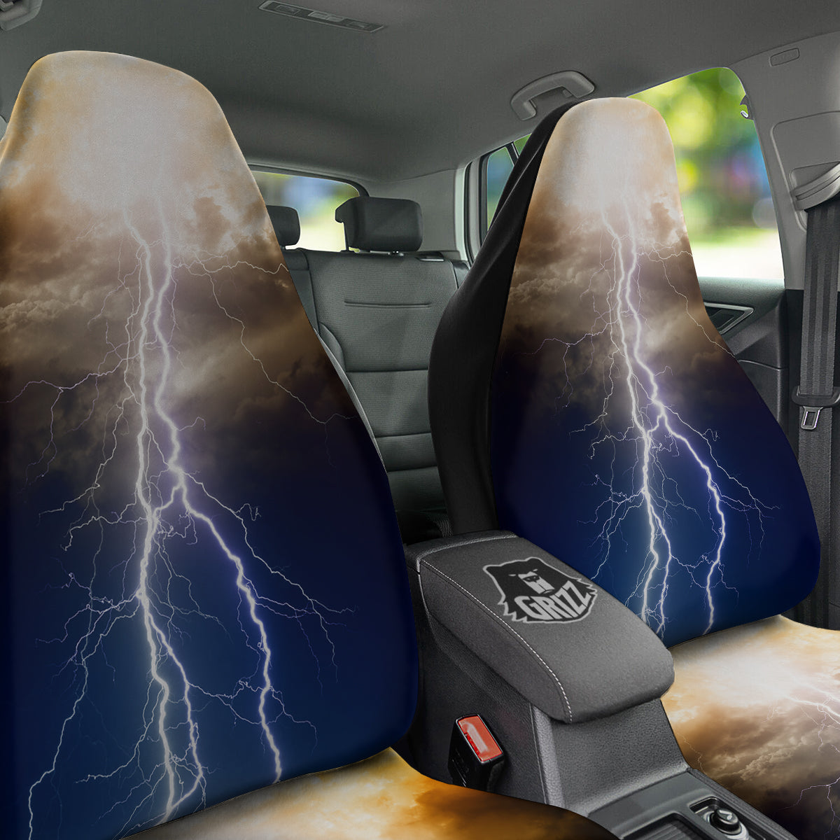 Apocalyptic Lightnings Print Car Seat Covers-grizzshop