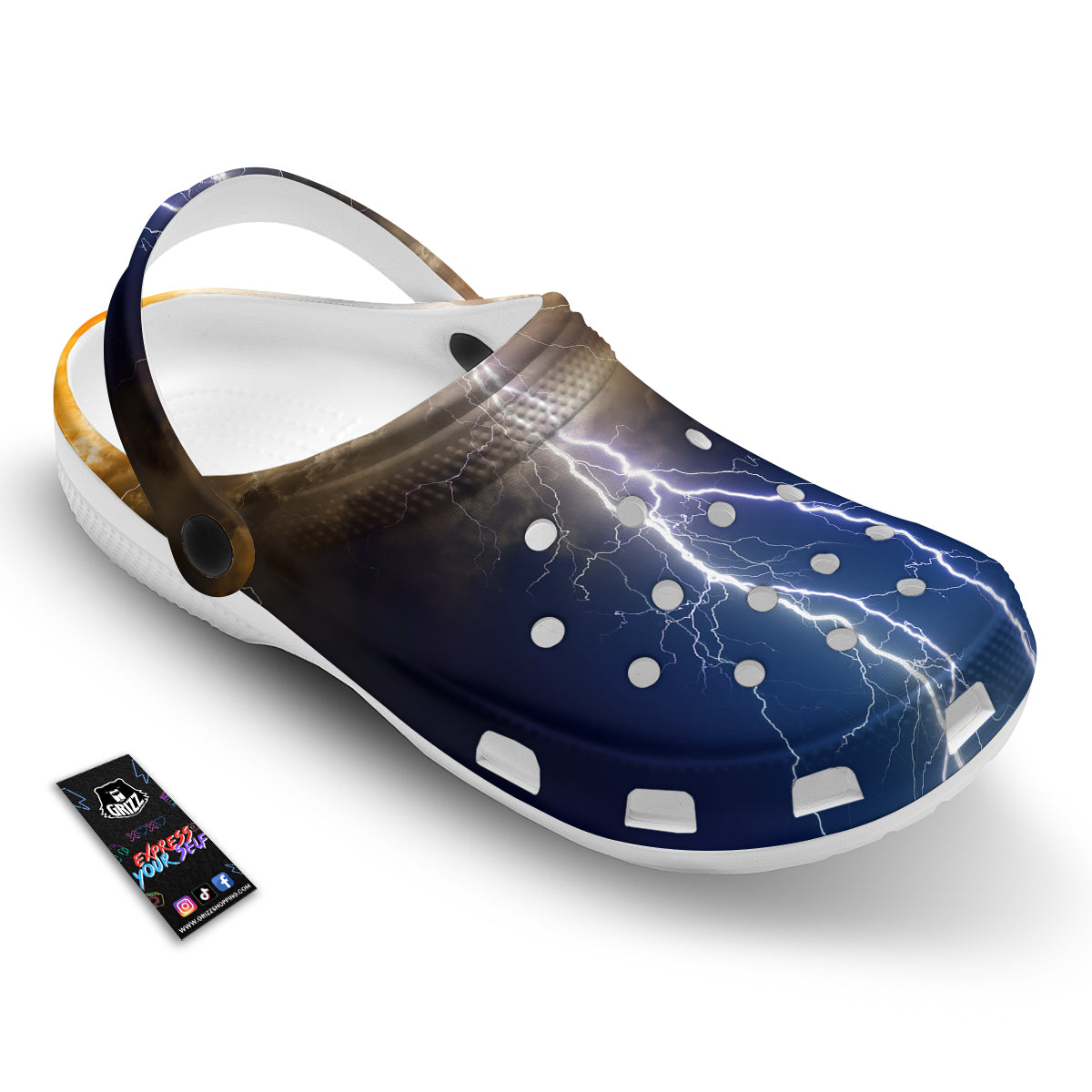Apocalyptic Lightnings Print Clog-grizzshop