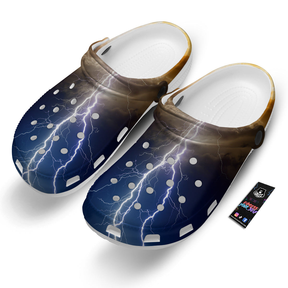 Apocalyptic Lightnings Print Clog-grizzshop