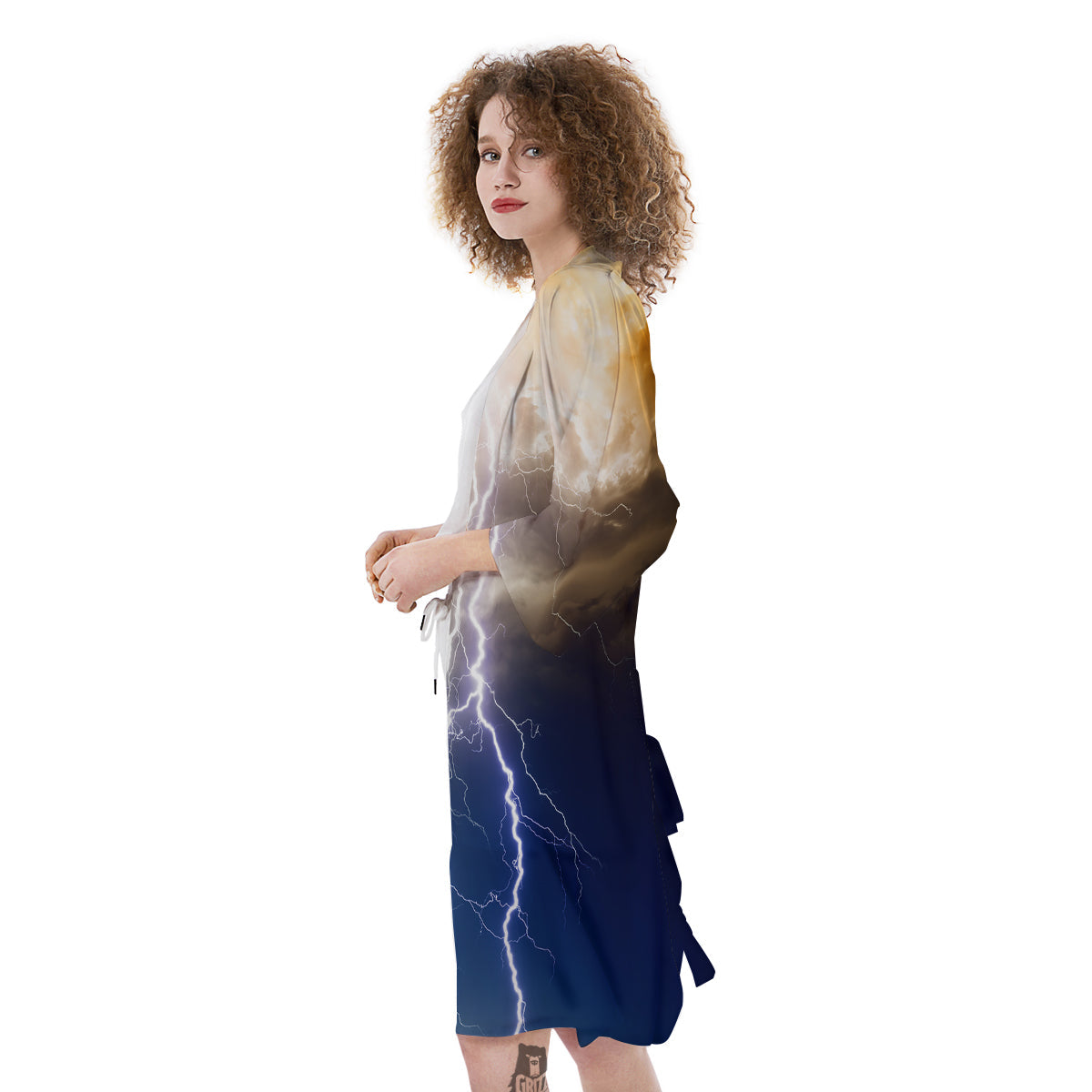 Apocalyptic Lightnings Print Kimono-grizzshop