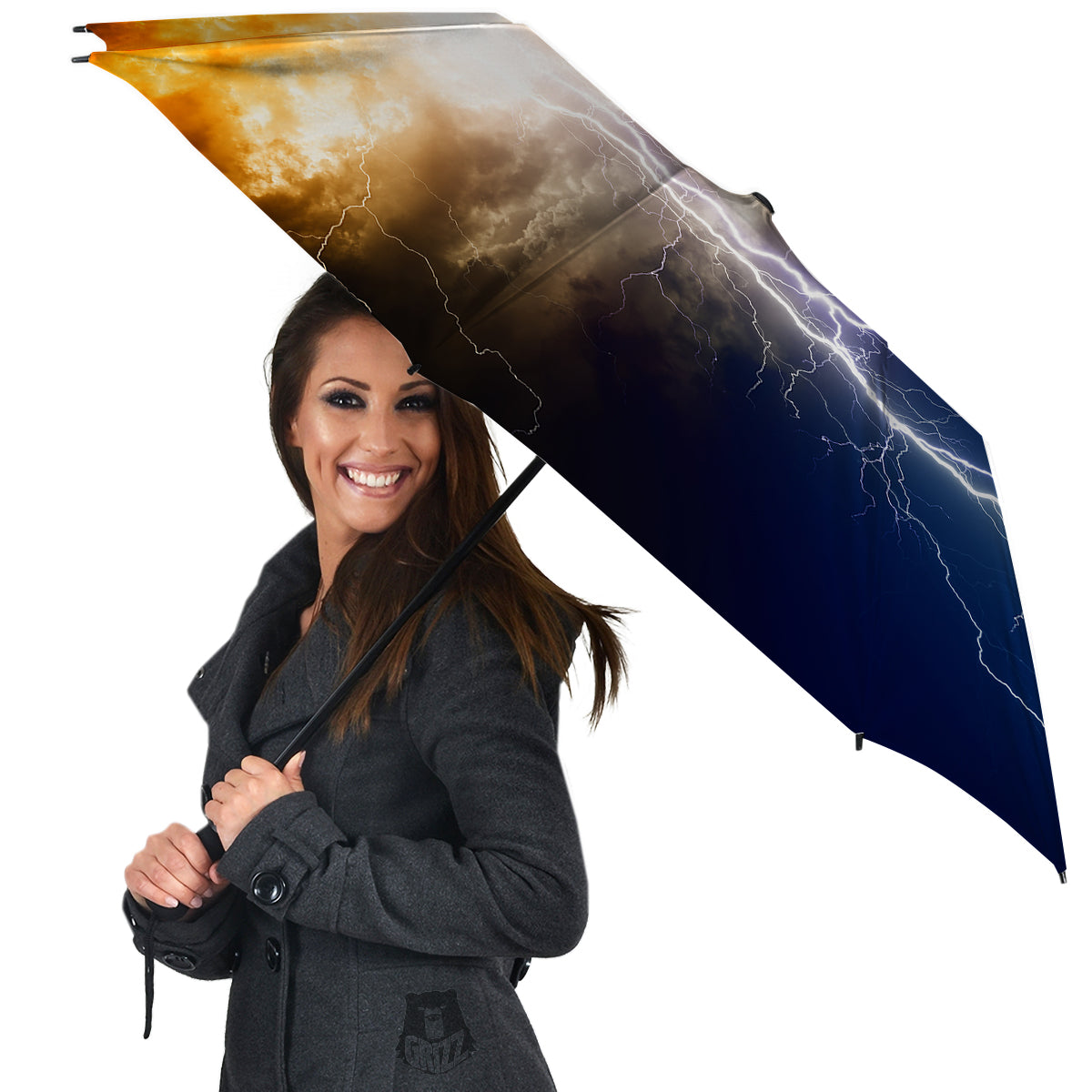 Apocalyptic Lightnings Print Umbrella-grizzshop