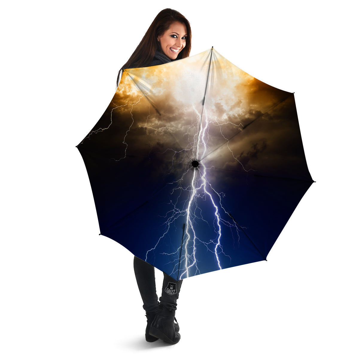 Apocalyptic Lightnings Print Umbrella-grizzshop