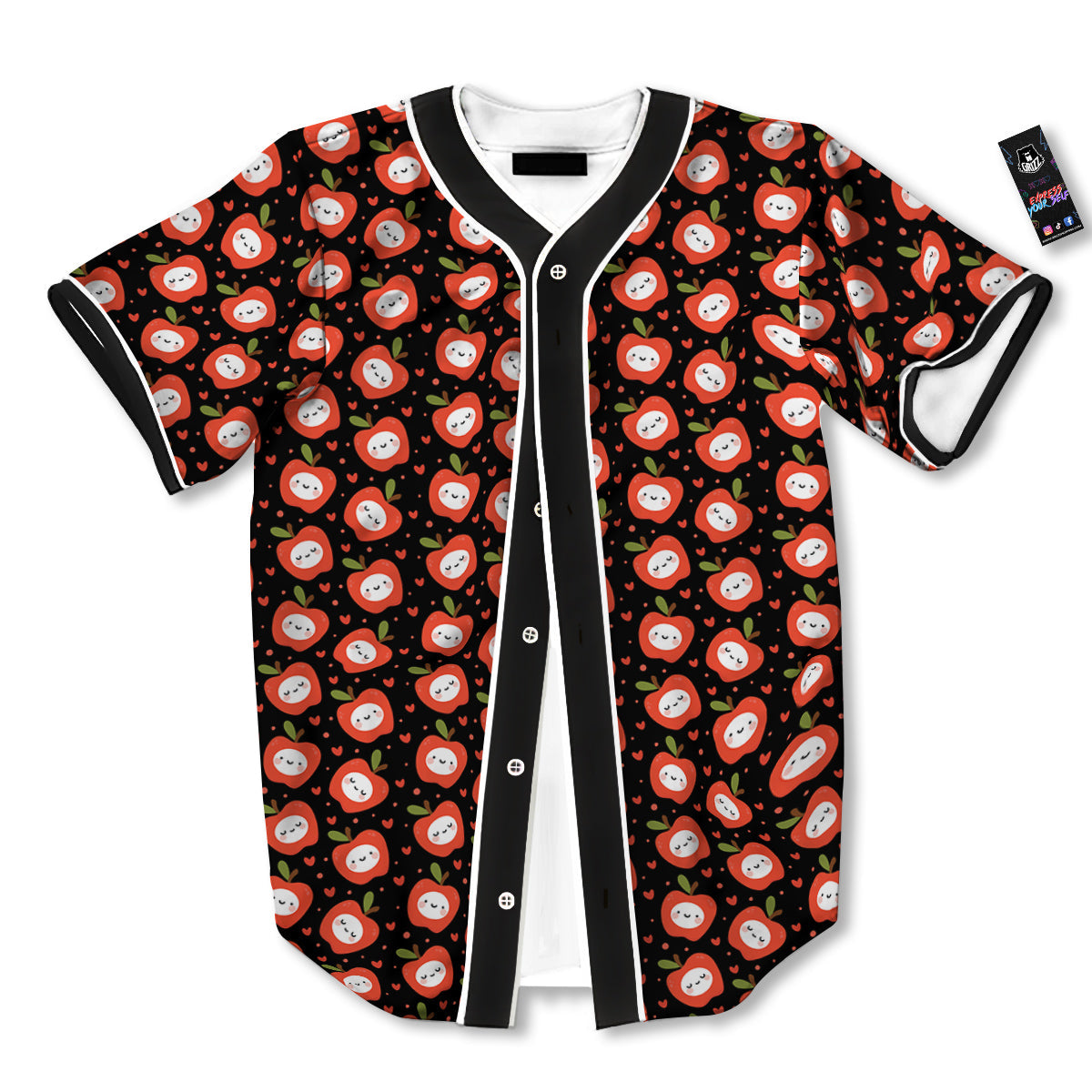 Apple Cute Print Pattern Baseball Jersey-grizzshop