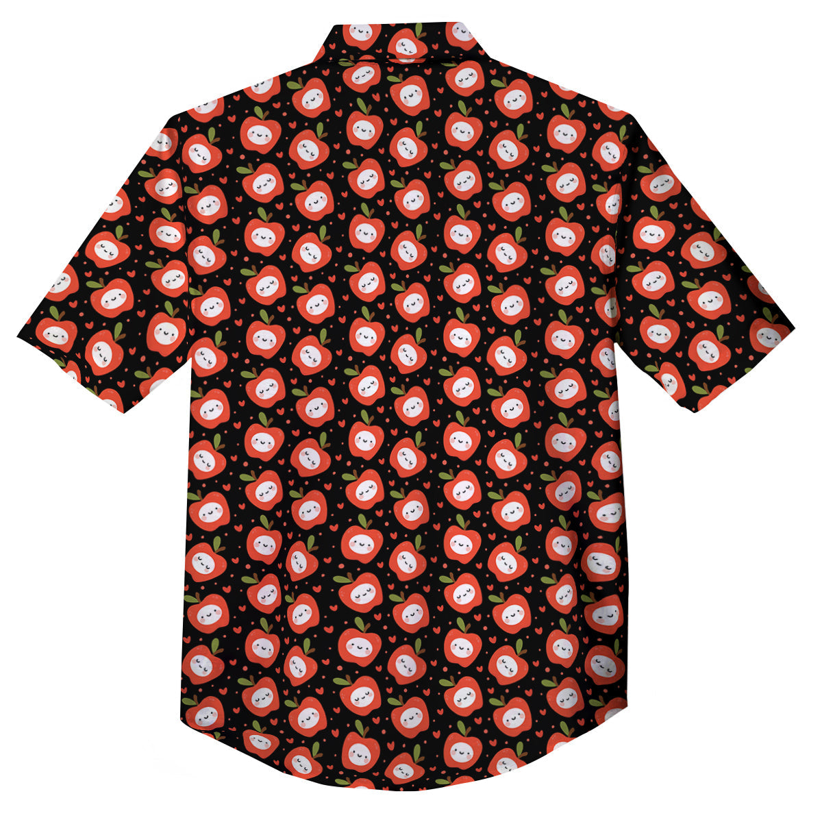 Apple Cute Print Pattern Button Up Shirt-grizzshop