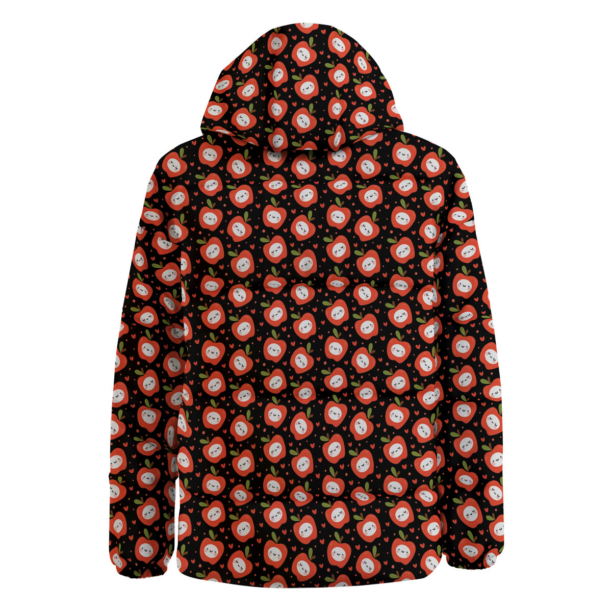 Apple Cute Print Pattern Down Jacket-grizzshop
