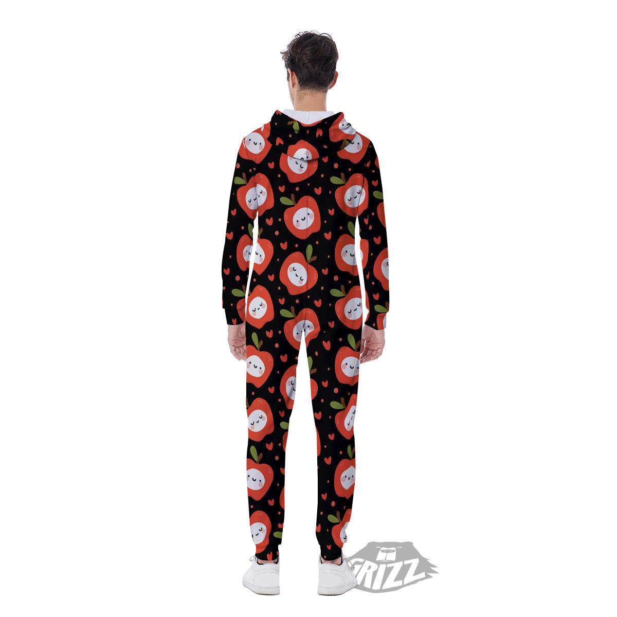Apple Cute Print Pattern Men's Jumpsuit-grizzshop