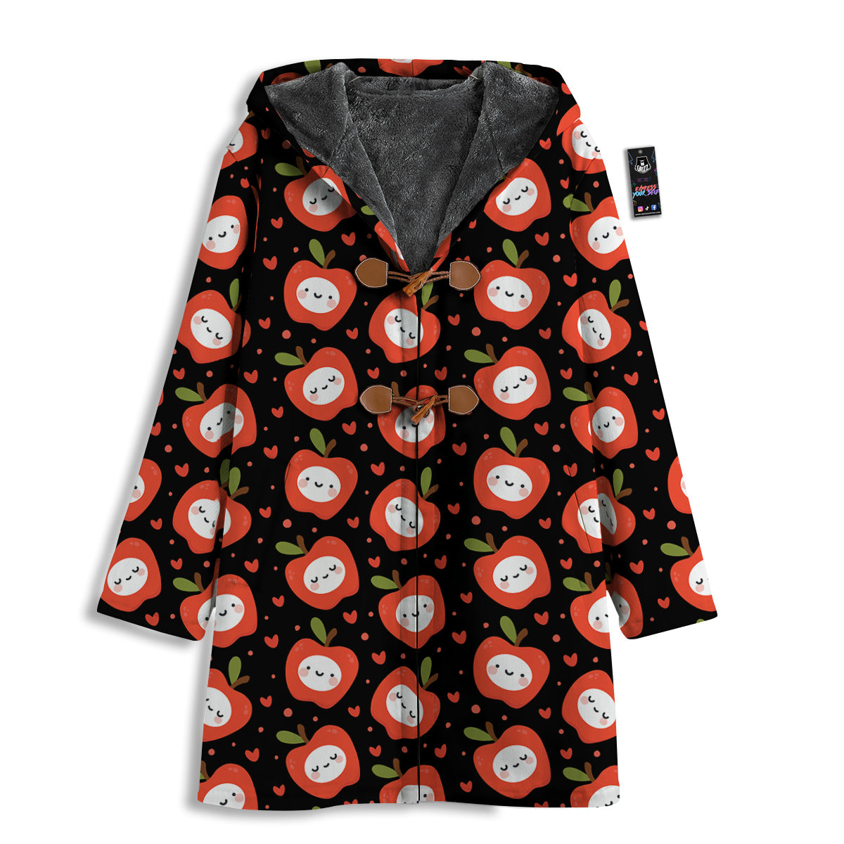 Apple Cute Print Pattern Men's Windbreaker Jacket-grizzshop