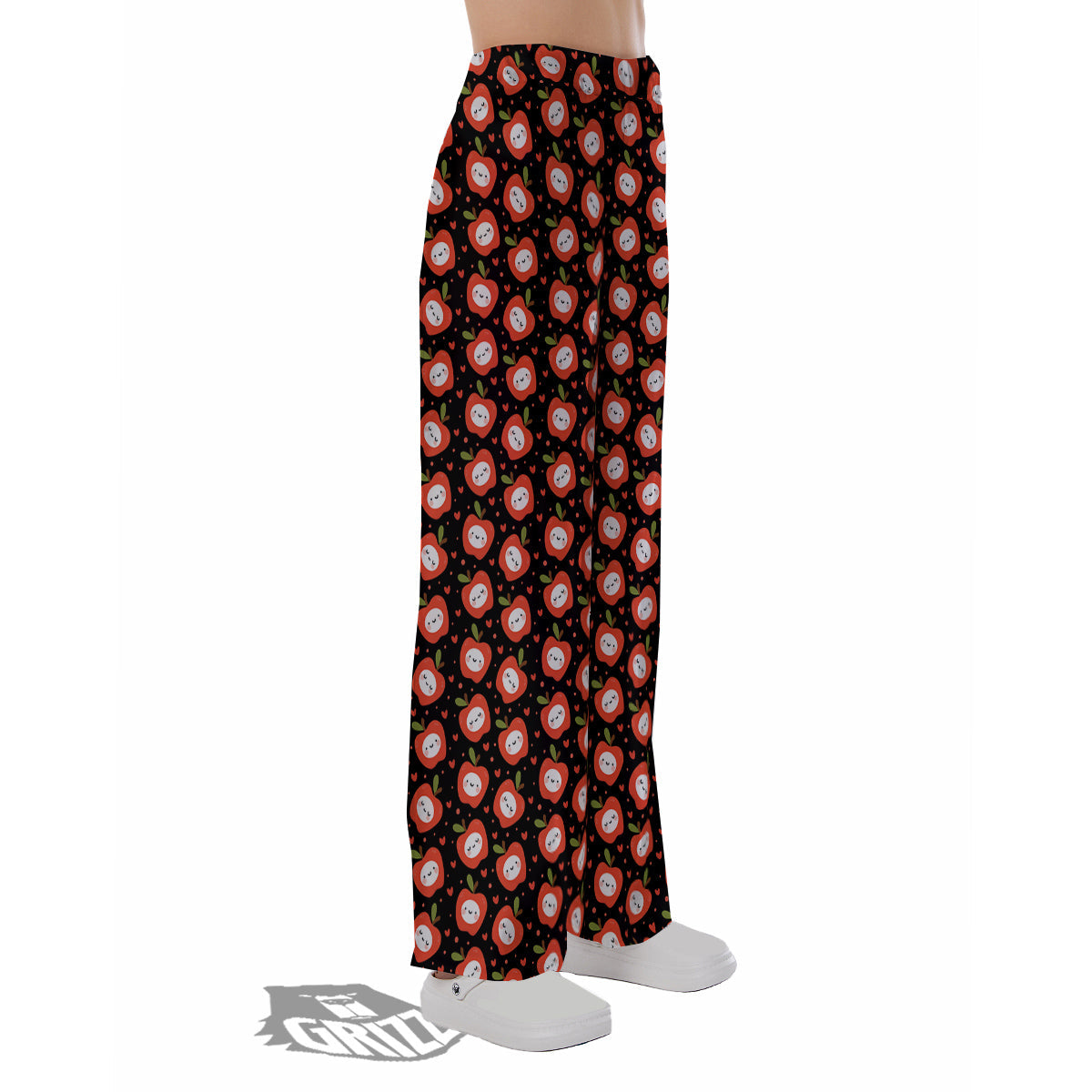 Apple Cute Print Pattern Pajama Pants-grizzshop