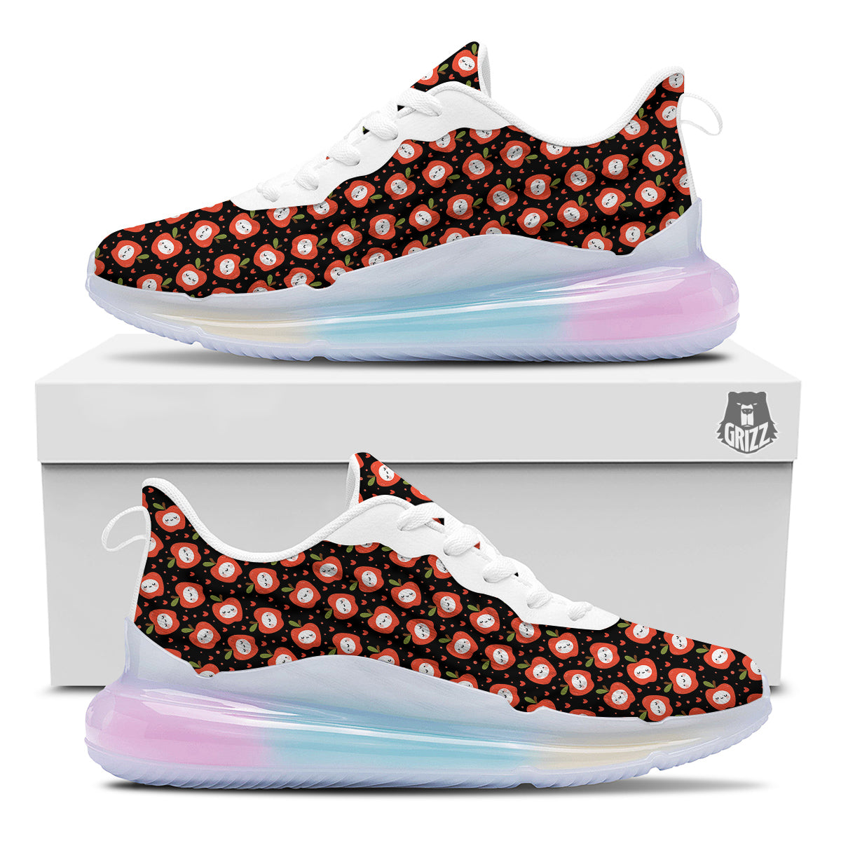 Apple Cute Print Pattern Running Sneakers-grizzshop