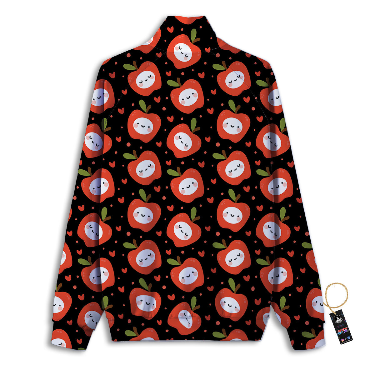Apple Cute Print Pattern Track Jacket-grizzshop