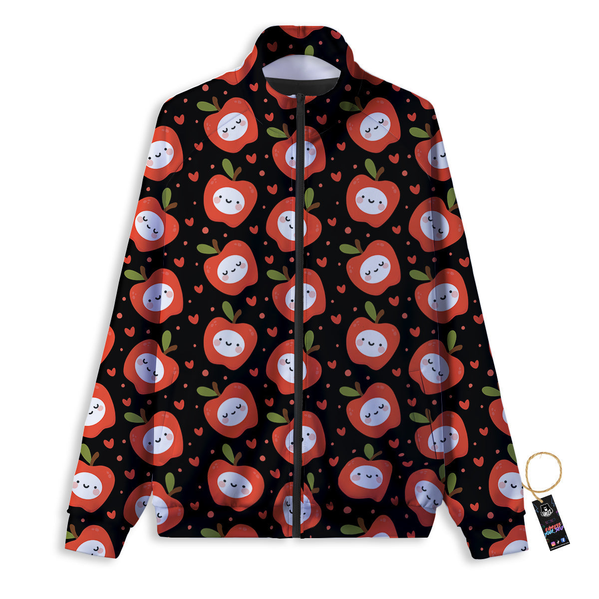 Apple Cute Print Pattern Track Jacket-grizzshop