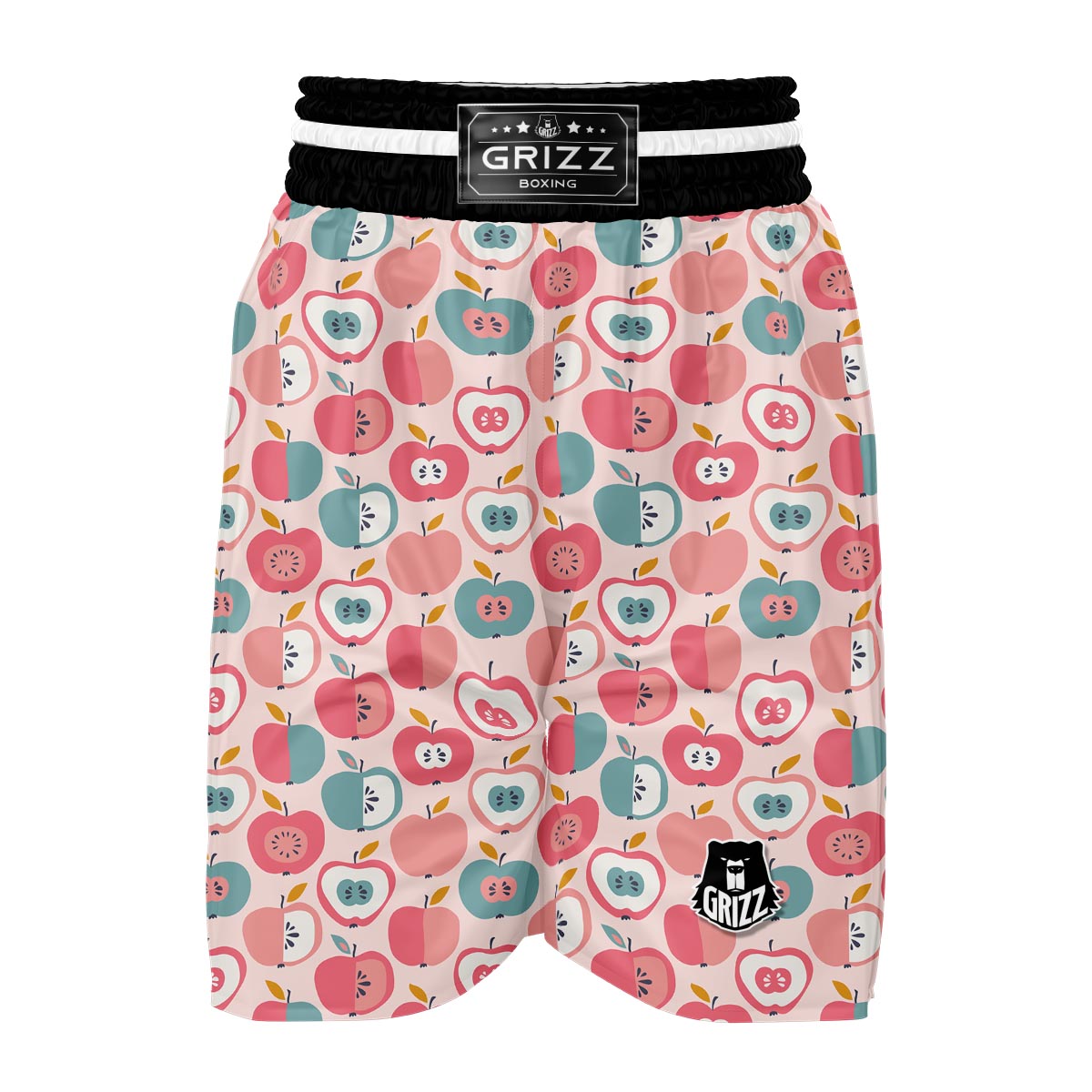 Apple Pattern Print Boxing Shorts-grizzshop