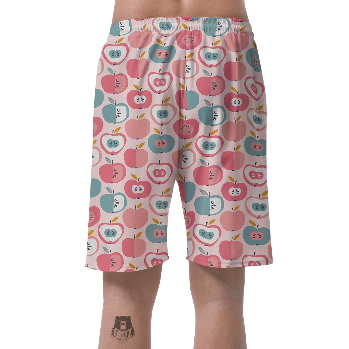Apple Pattern Print Men's Shorts-grizzshop